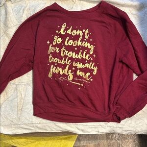 Red Harry Potter Sweatshirt with Gold Print